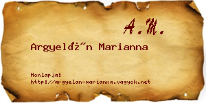 Argyelán Marianna névjegykártya